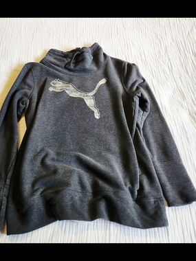 Puma Dark Gray Pullover Hoodie with Logo